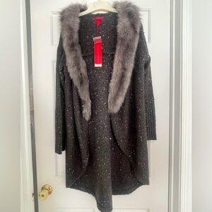Long Fur Cardigan Hooded Sweater